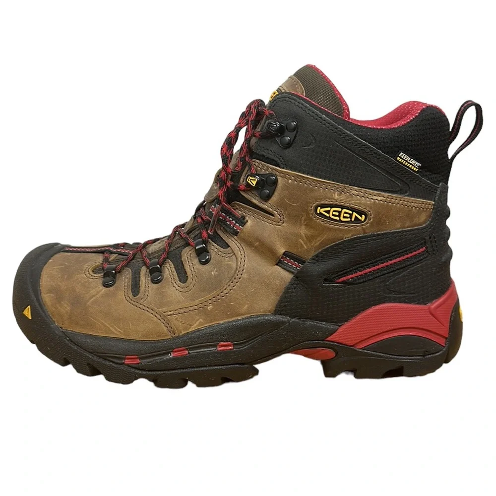 Keen Waterproof Brown Dry Pittsburgh Steel Toe Leather Utility Work Boots 12EE